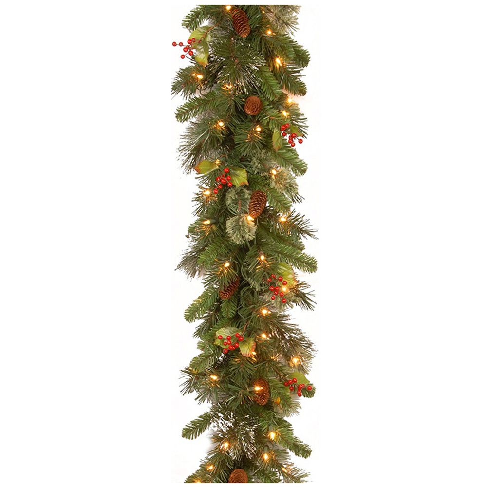 Pre-Lit Christmas Rattan Garland – 2.7m | 50 LEDs