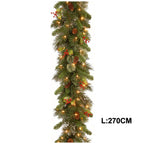 Pre-Lit Christmas Rattan Garland – 2.7m | 50 LEDs