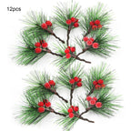 Red Berry Christmas Wreath Picks – Set of 12