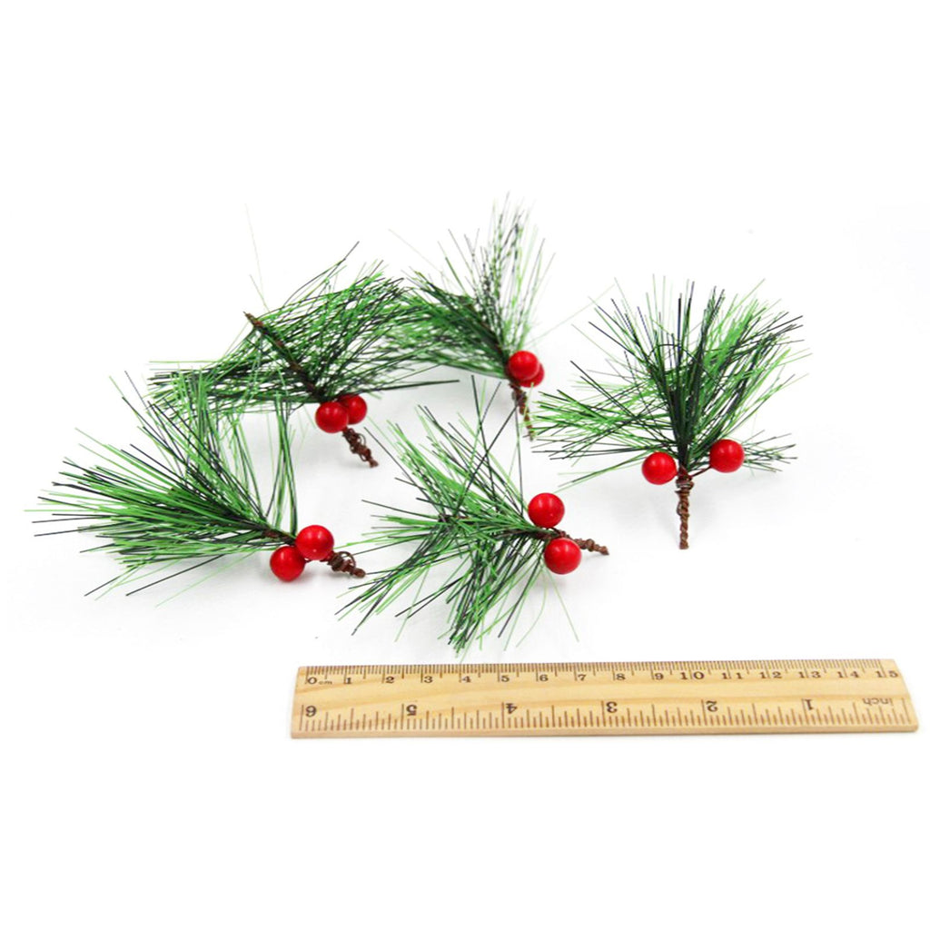 Red Berry Christmas Wreath Picks – Set of 12