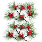 Red Berry Christmas Wreath Picks – Set of 12