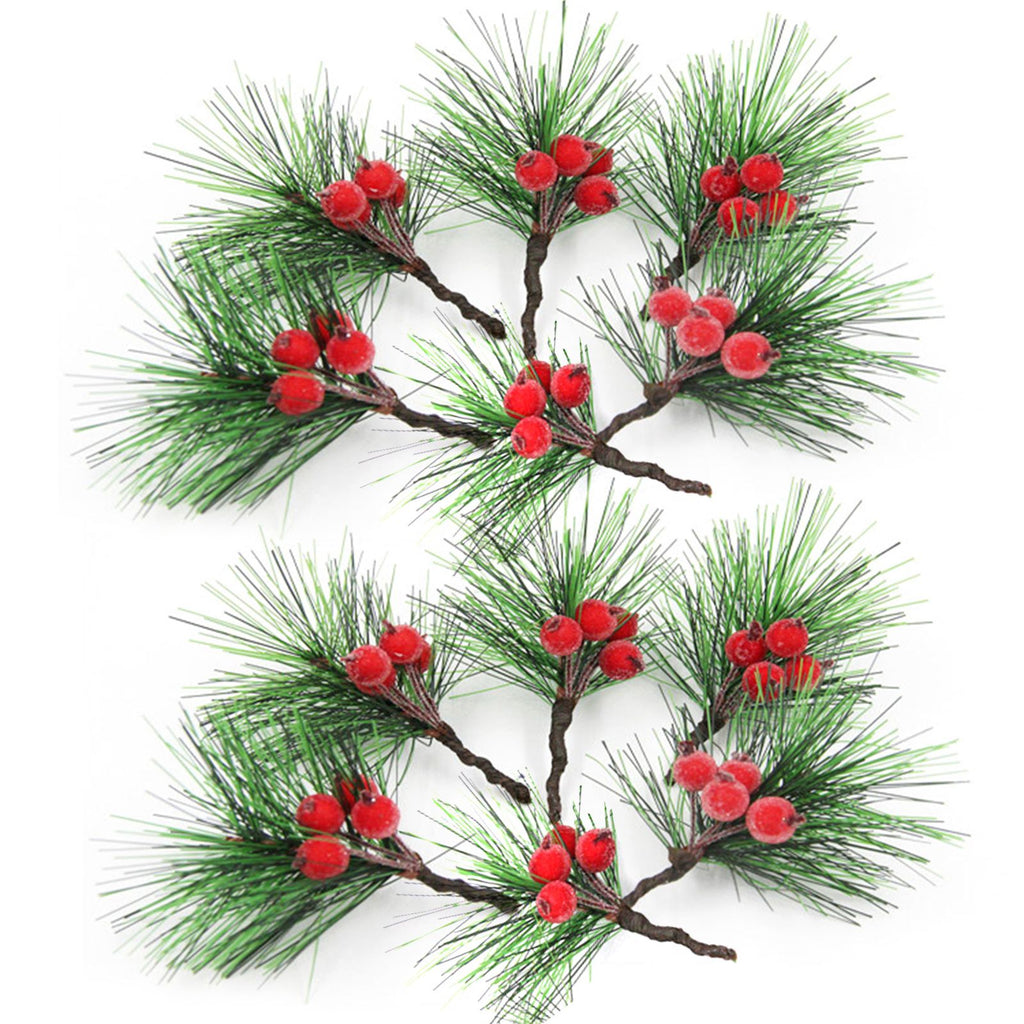 Red Berry Christmas Wreath Picks – Set of 12