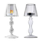 Glass Candle Holder Tansparent Table Lamp Shape Candlestick Holder for Din