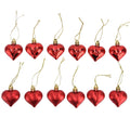Heart-Shaped Christmas Ornaments – Red | Set of 12