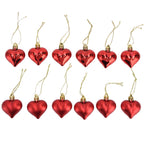 Heart-Shaped Christmas Ornaments – Red | Set of 12