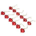Heart-Shaped Christmas Ornaments – Red | Set of 12