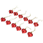 Heart-Shaped Christmas Ornaments – Red | Set of 12