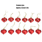 Heart-Shaped Christmas Ornaments – Red | Set of 12