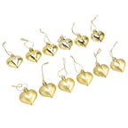 Heart-Shaped Christmas Ornaments – Gold | Set of 12