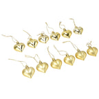 Heart-Shaped Christmas Ornaments – Gold | Set of 12