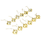 Heart-Shaped Christmas Ornaments – Gold | Set of 12