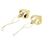 Heart-Shaped Christmas Ornaments – Gold | Set of 12