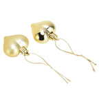 Heart-Shaped Christmas Ornaments – Gold | Set of 12