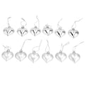 Heart-Shaped Christmas Ornaments – Silver | Set of 12