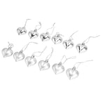 Heart-Shaped Christmas Ornaments – Silver | Set of 12