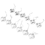 Heart-Shaped Christmas Ornaments – Silver | Set of 12