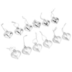Heart-Shaped Christmas Ornaments – Silver | Set of 12