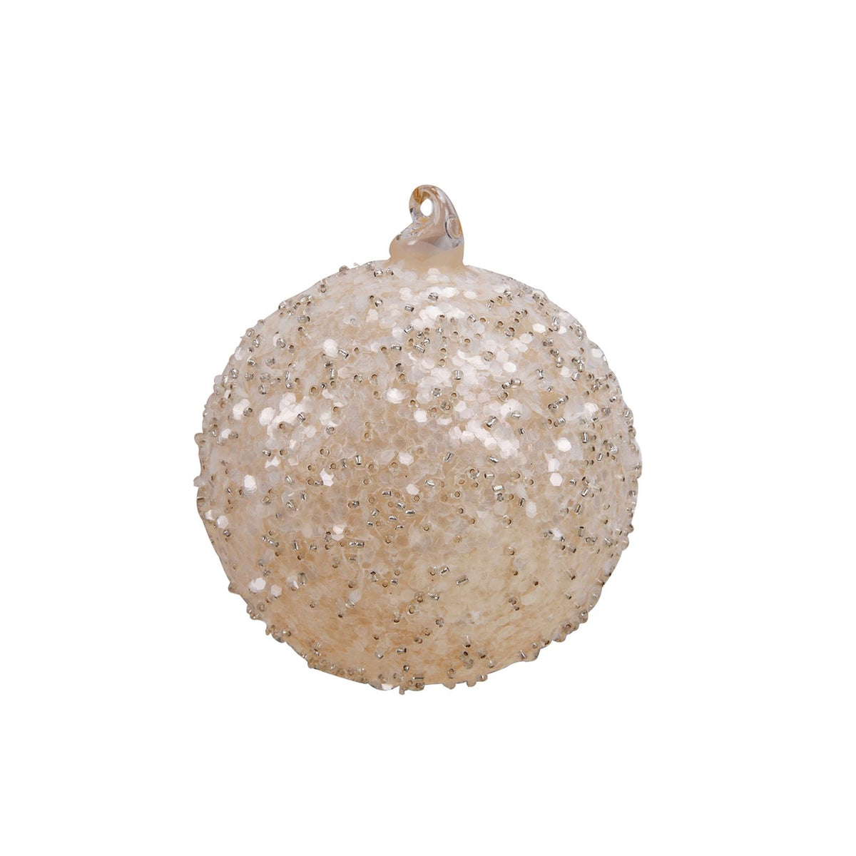 Glitter Glass Christmas Bauble – Yellow