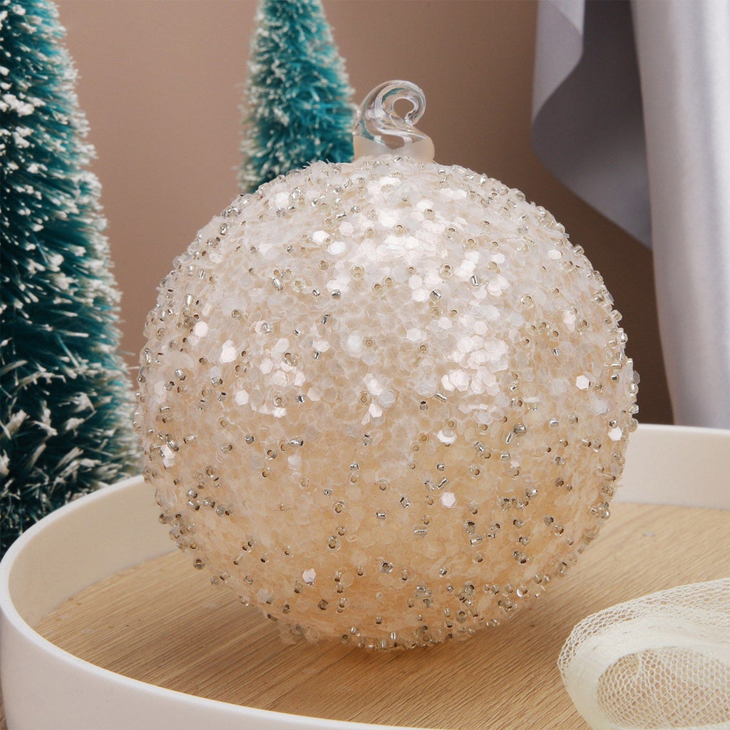Glitter Glass Christmas Bauble – Yellow