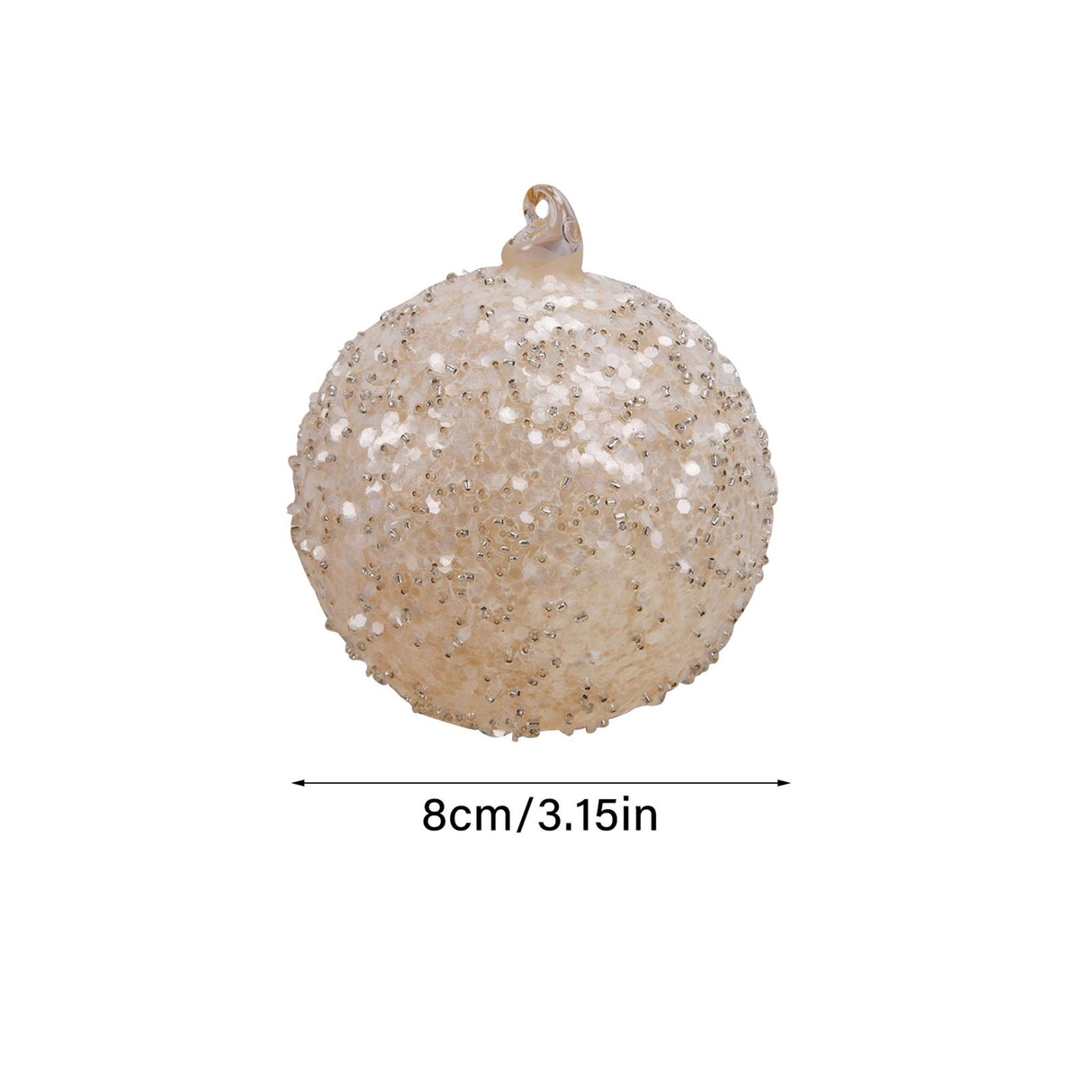Glitter Glass Christmas Bauble – Yellow