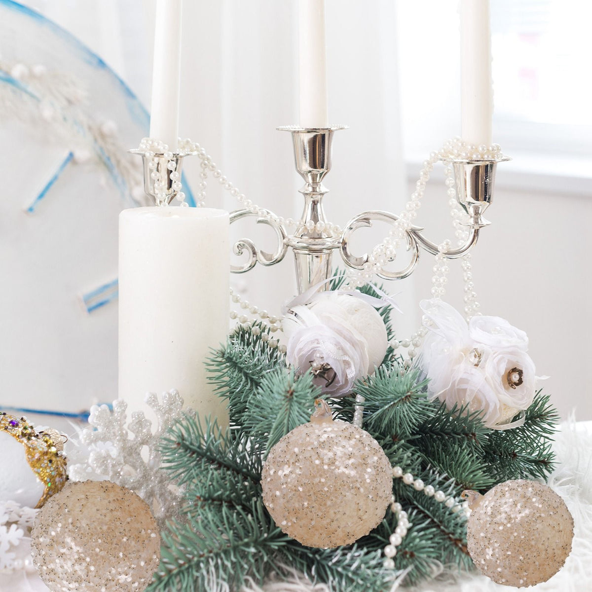 Glitter Glass Christmas Bauble – Yellow