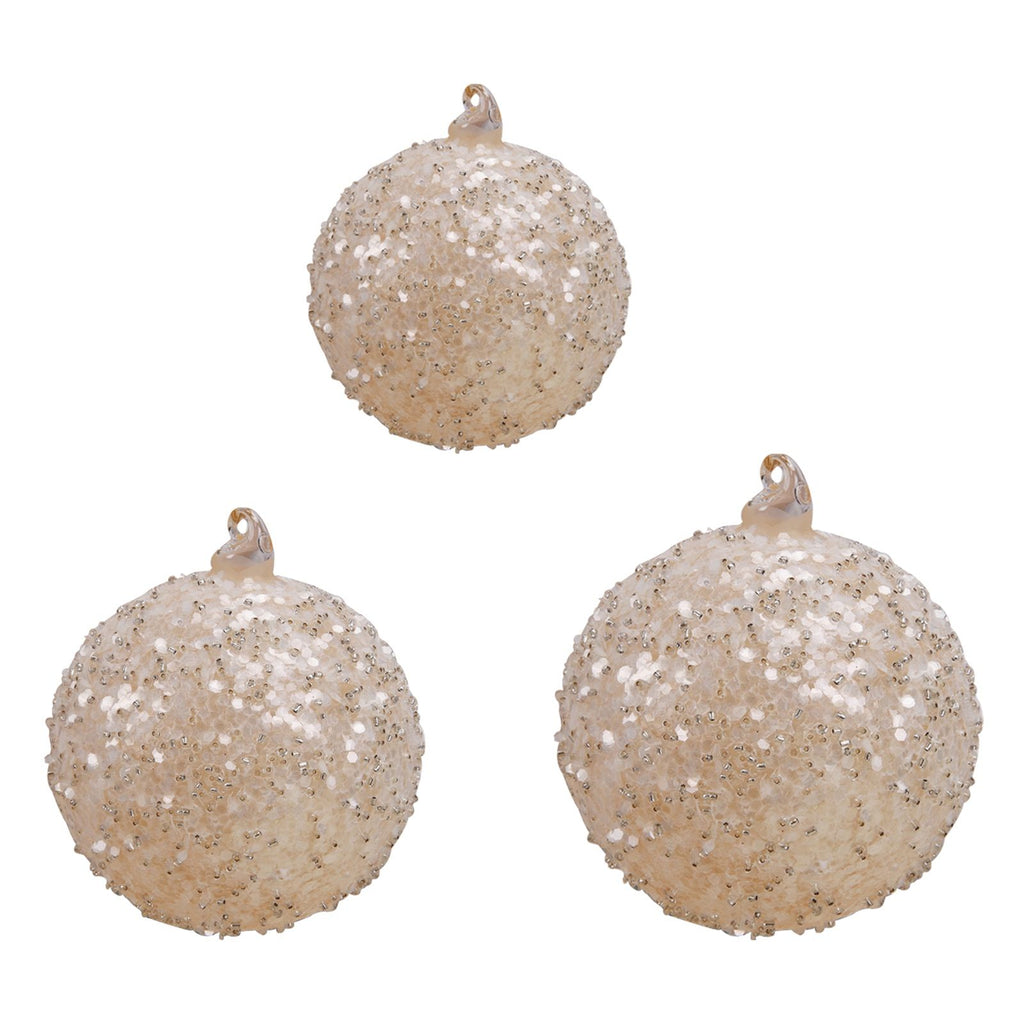 Glitter Glass Christmas Bauble – Yellow