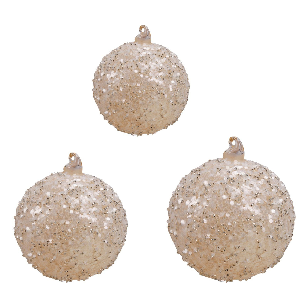 Glitter Glass Christmas Bauble – Yellow