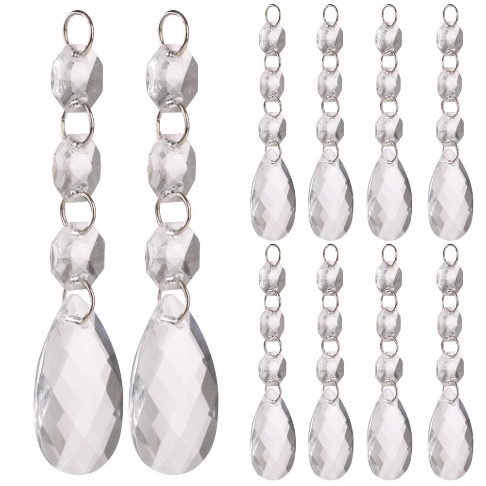 Crystal-Look Acrylic Christmas Pendants – D Design | 10pc