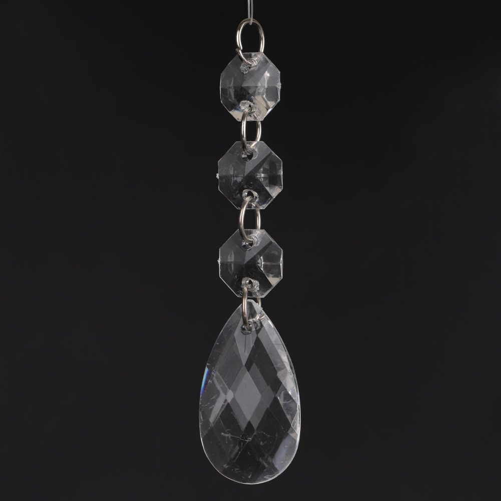 Crystal-Look Acrylic Christmas Pendants – D Design | 10pc