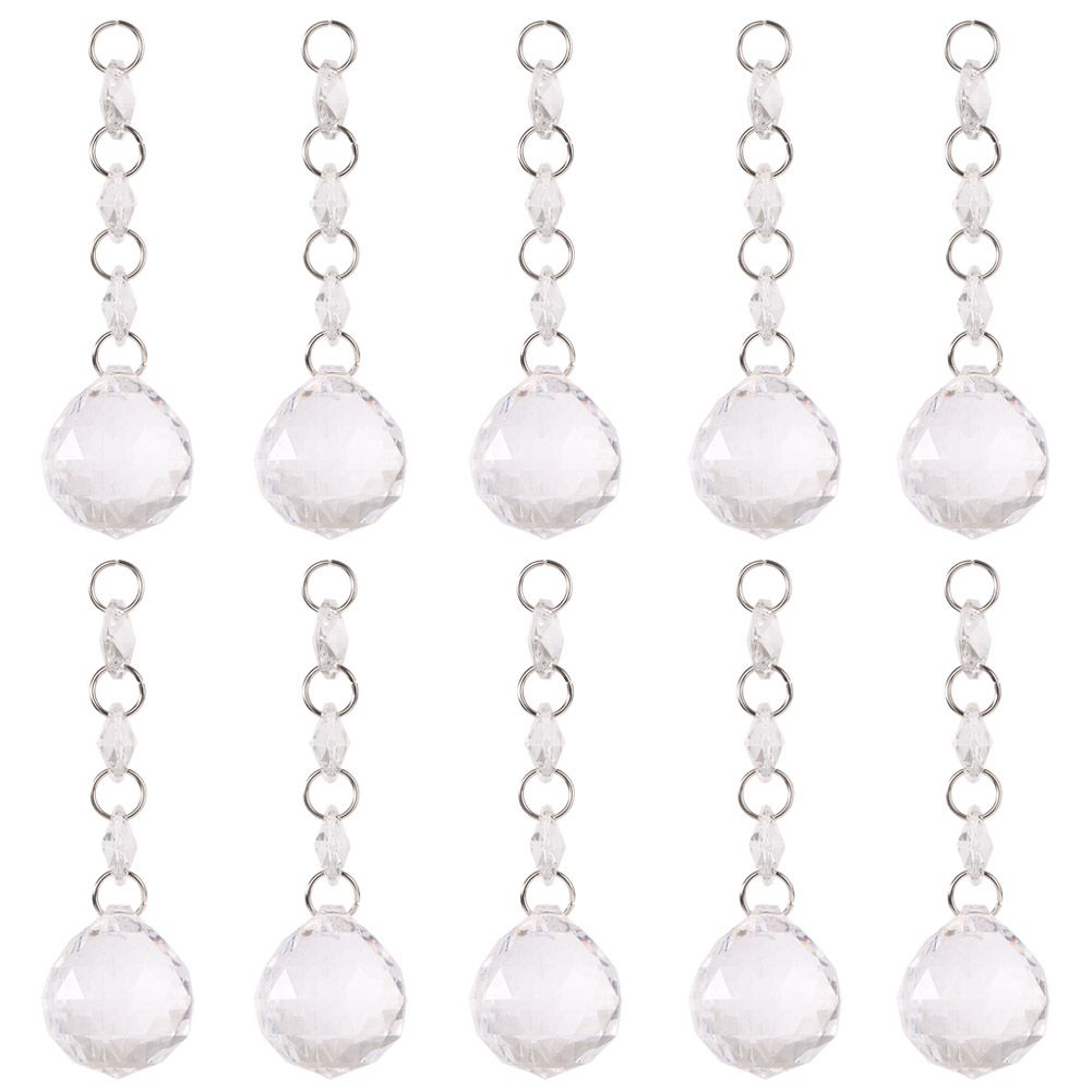 Crystal-Look Acrylic Christmas Pendants – E Design | 10pc