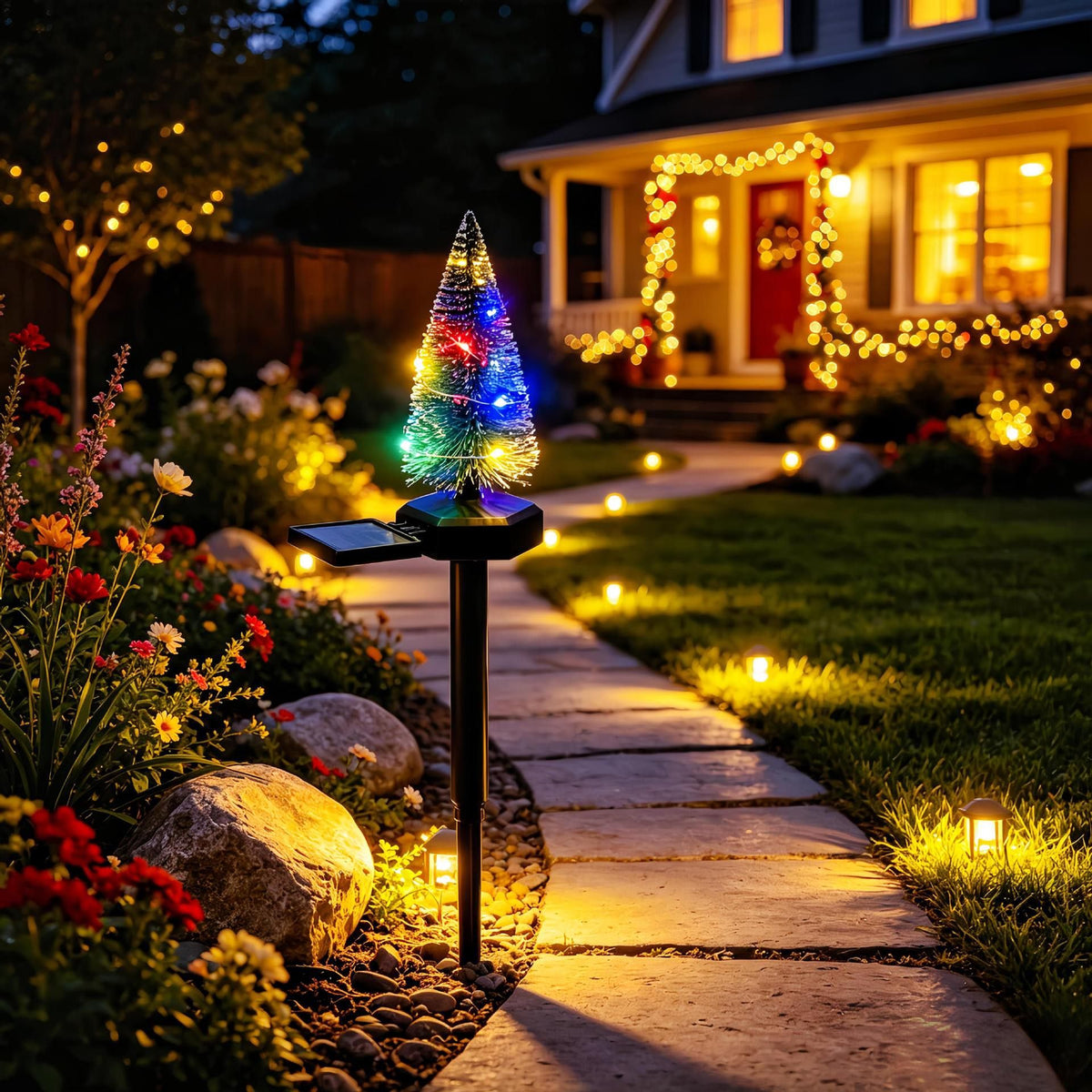 Solar Christmas Tree Stake Light – 41cm