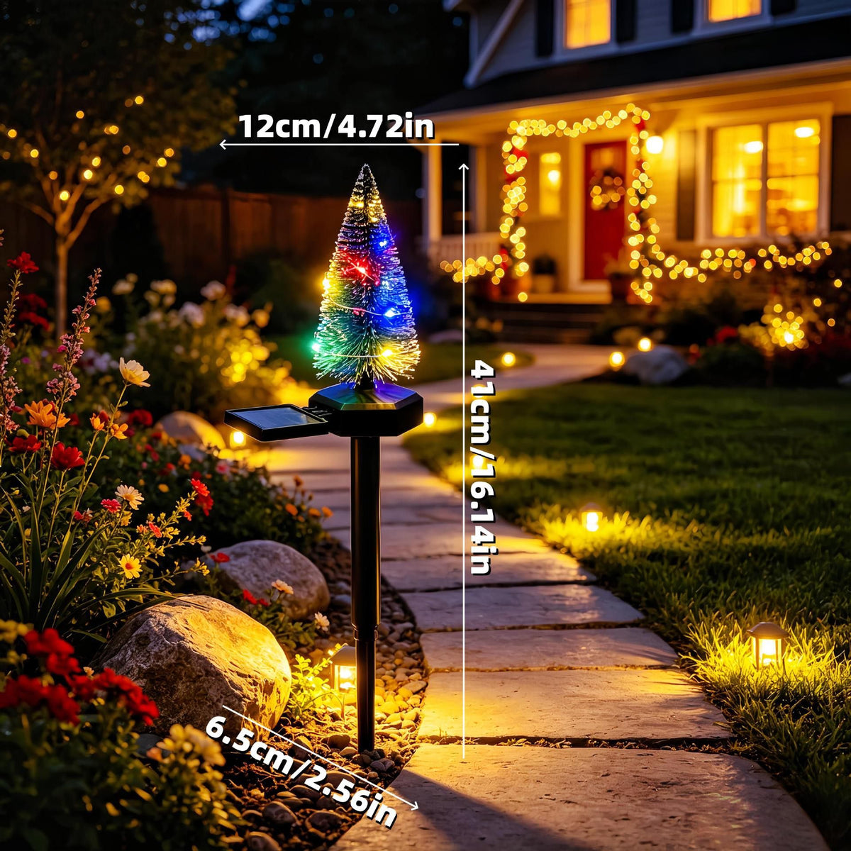 Solar Christmas Tree Stake Light – 41cm