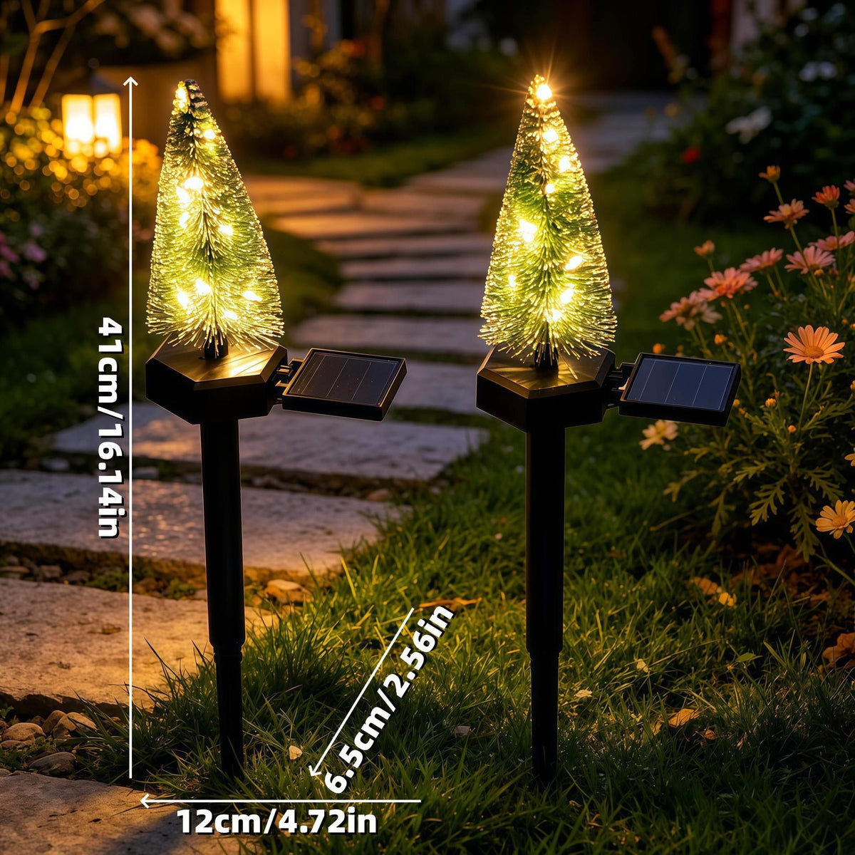Solar Christmas Tree Stake Light – 41cm