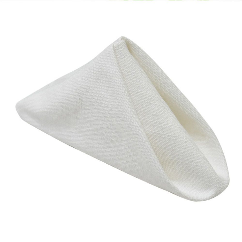 2pcs Kitchen 50*50CM Solid  Cloth Napkins for Round Square Rectangle Tablecloth for Wedding Party Restaurant Banquet Dining Buffet Table Picnic Decorations (Napkins-white)