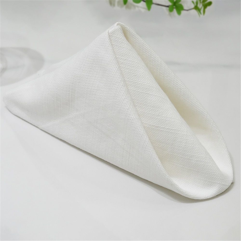 2pcs Kitchen 50*50CM Solid  Cloth Napkins for Round Square Rectangle Tablecloth for Wedding Party Restaurant Banquet Dining Buffet Table Picnic Decorations (Napkins-white)
