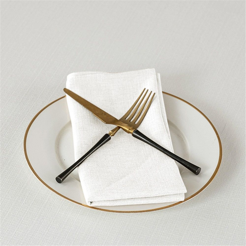 2pcs Kitchen 50*50CM Solid  Cloth Napkins for Round Square Rectangle Tablecloth for Wedding Party Restaurant Banquet Dining Buffet Table Picnic Decorations (Napkins-white)