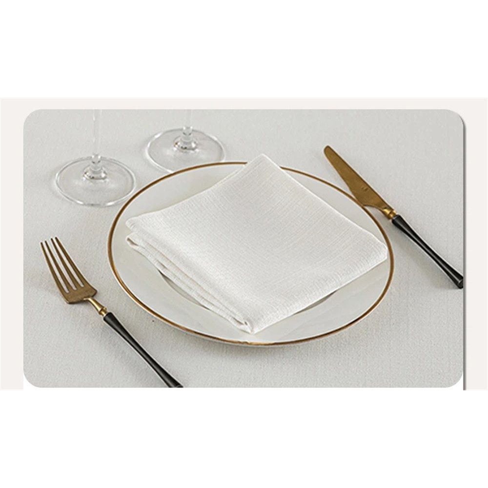 2pcs Kitchen 50*50CM Solid  Cloth Napkins for Round Square Rectangle Tablecloth for Wedding Party Restaurant Banquet Dining Buffet Table Picnic Decorations (Napkins-white)