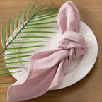 Fall Thanksgiving Washable Reusable Bulk Linen Cotton Napkins Set of 4 16"x16" for Wedding Party Bridal Baby Birthday Dining Table Decorations（dusty pink）