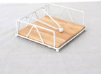 Napkin Holder for Table, Metal and Wood Napkin Holder, Standing Napkin Holders for Paper Napkins, for Kitchen Counter, Dining Table, (white)