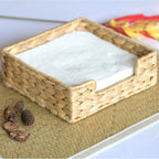 Rattan calabash grass for Table, Napkins Holder For Paper Napkins, Kitchen Luncheon Paper on Boho Dining Countertop - Square