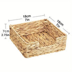 Rattan calabash grass for Table, Napkins Holder For Paper Napkins, Kitchen Luncheon Paper on Boho Dining Countertop - Square