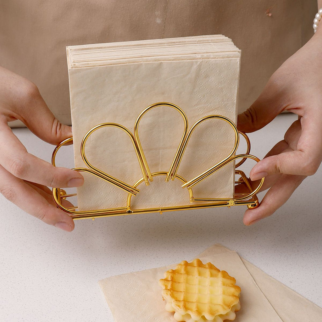 Napkin Holder for Table,  Gold Napkin Holders for Paper Napkins , Picnic Table, Indoor & Outdoor Use, Elegant Décor