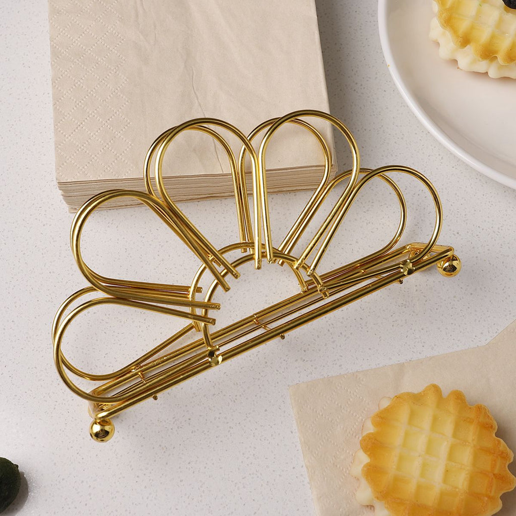 Napkin Holder for Table,  Gold Napkin Holders for Paper Napkins , Picnic Table, Indoor & Outdoor Use, Elegant Décor