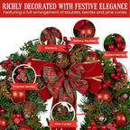 Lush Red Christmas Wreath – 71cm | Baubles, Berries & Bow