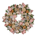 Pink & Champagne Christmas Wreath – 71cm | Jewelled Baubles & Florals