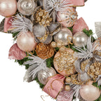 Pink & Champagne Christmas Wreath – 71cm | Jewelled Baubles & Florals