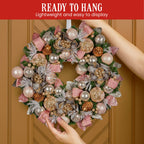 Pink & Champagne Christmas Wreath – 56cm | Jewelled Baubles & Florals
