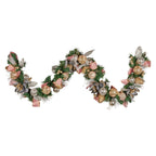 Pink, Champagne & Silver Christmas Garland – 1.85m | Jewelled Baubles & Berries