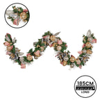 Pink, Champagne & Silver Christmas Garland – 1.85m | Jewelled Baubles & Berries