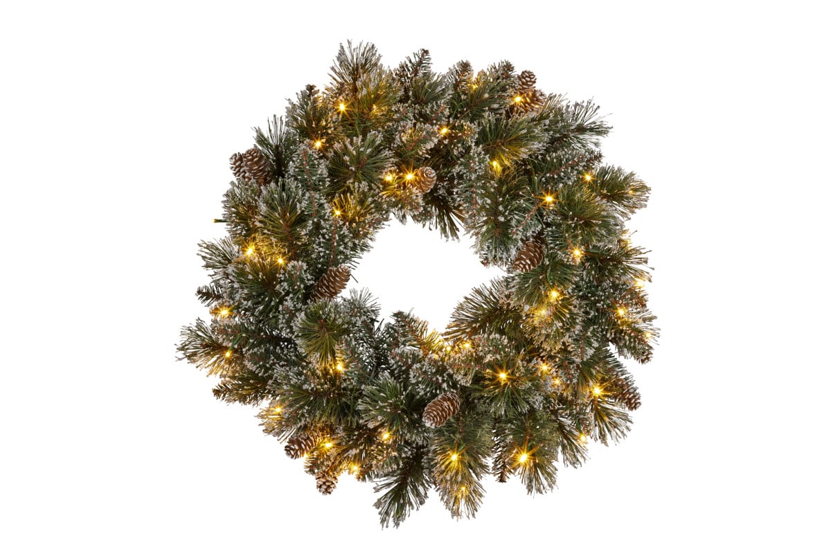 Cashmere Pine Christmas Wreath – 60cm | 50 Warm LEDs